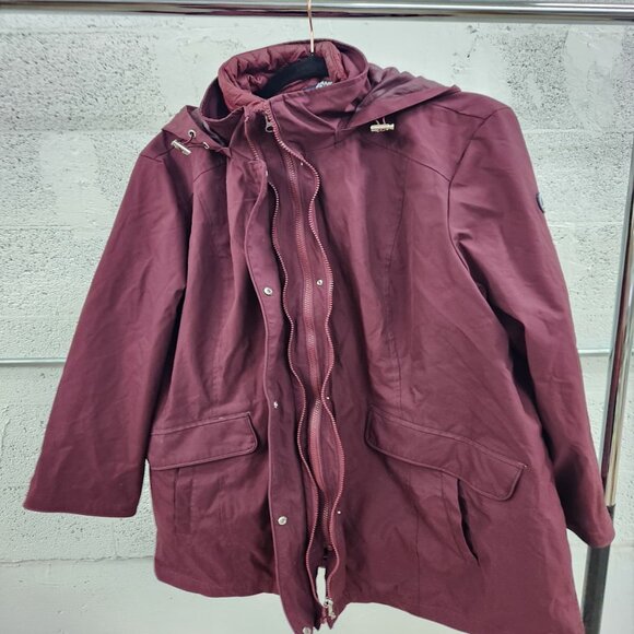 Lands’ End Women’s 3-in-1 Systems Jacket Red XXL Waterproof Hooded Parka - Picture 2 of 10